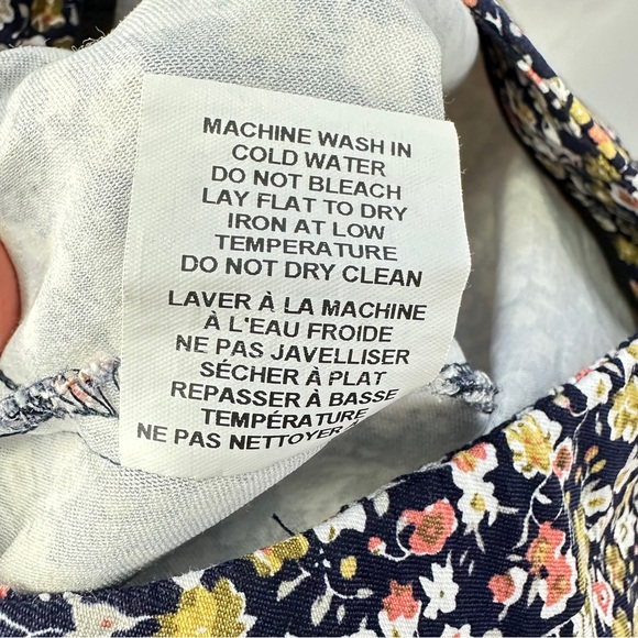 Navy Floral Print Women's Skirt Margaret M Size Small - Picture 5 of 6